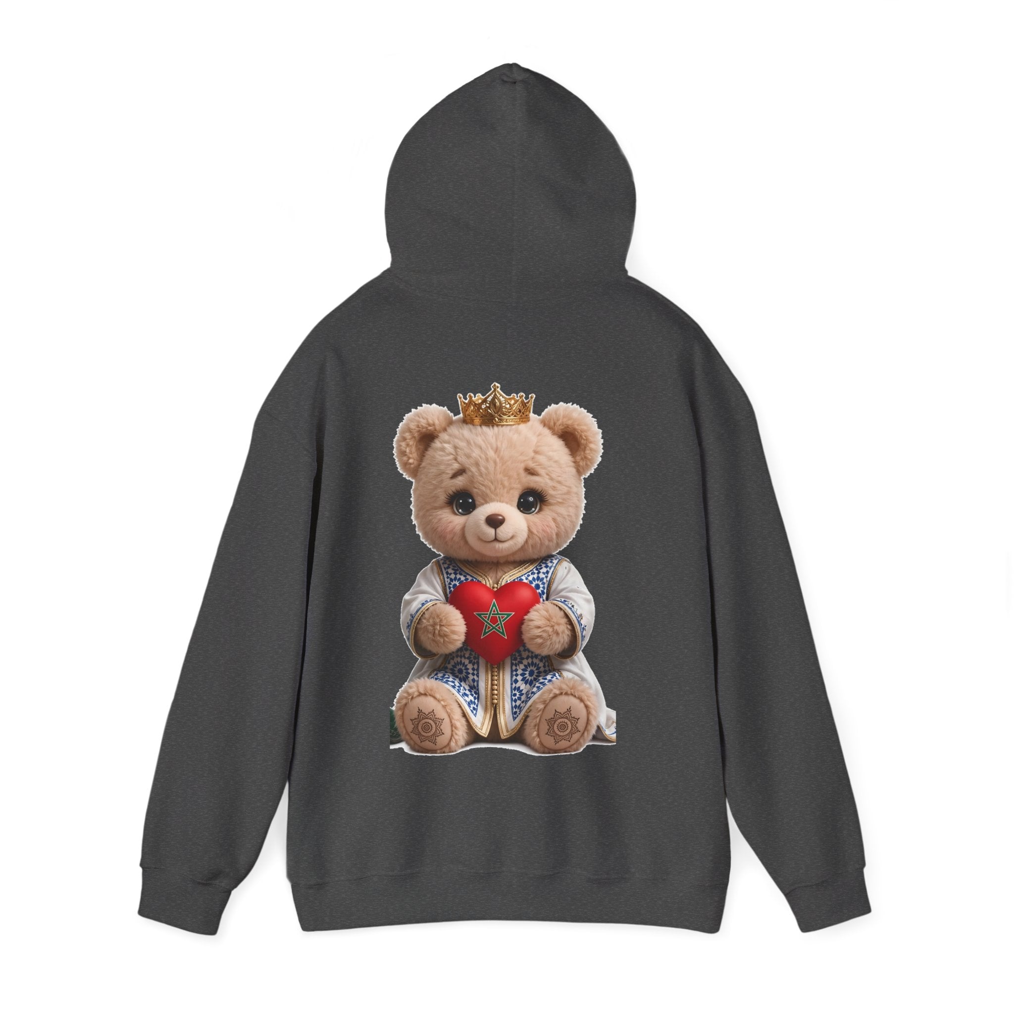 Teddy Bear Hoodie — Cute Crowned Bear Holding Heart Pullover - LUMÏA