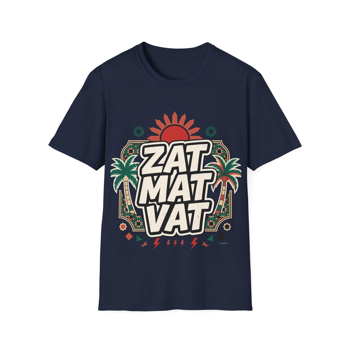ZAT MAT VAT Graphic T-Shirt — Retro Sun & Palm Beach Vibe Tee - LUMÏA