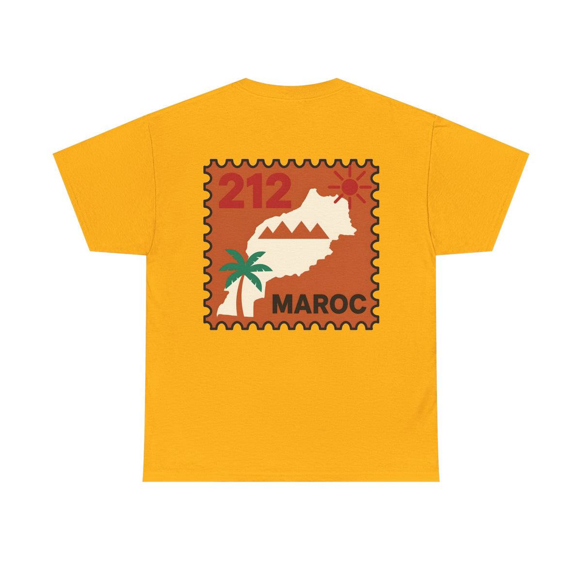 T-shirt Timbre Maroc 212 — Style voyage vintage