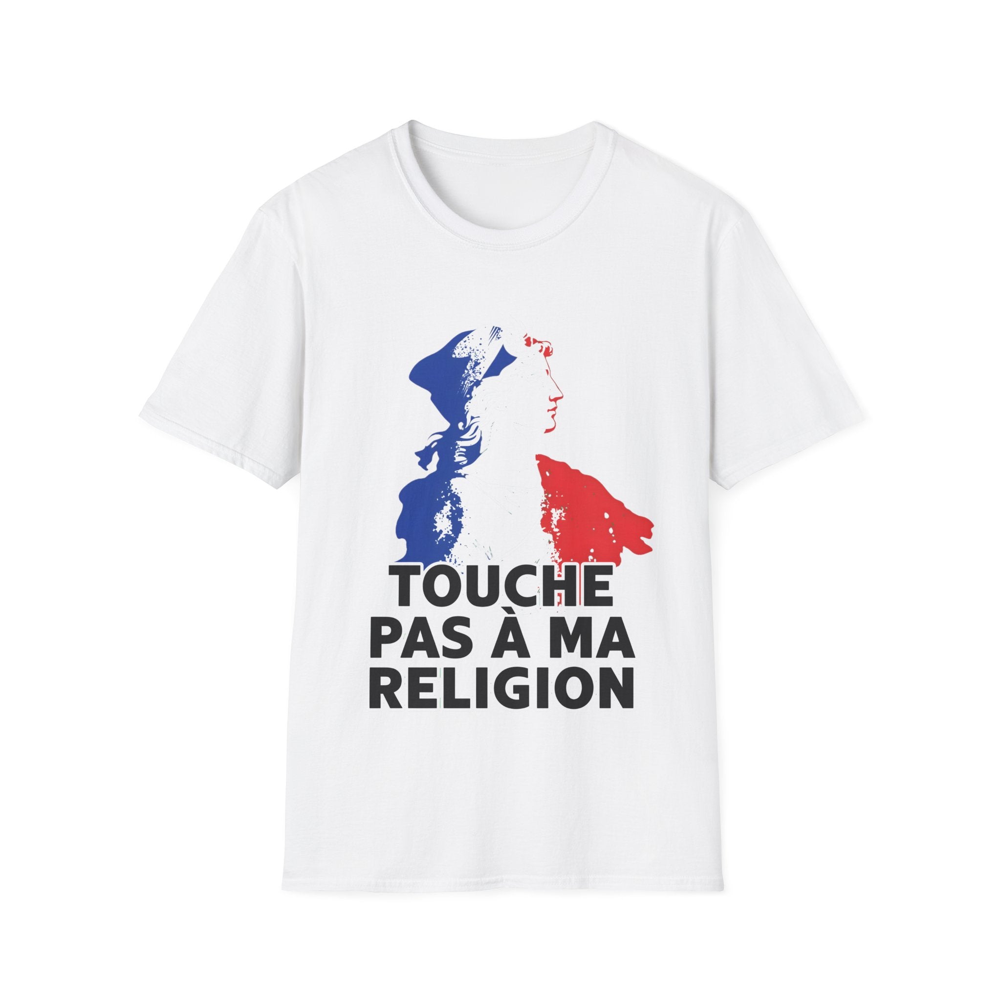 T-shirt graphique — Marianne française « Touche pas à ma religion »