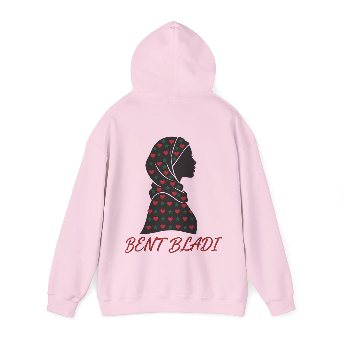 Sweat à capuche Bent Bladi – Silhouette féminine au foulard à cœurs - LUMÏA