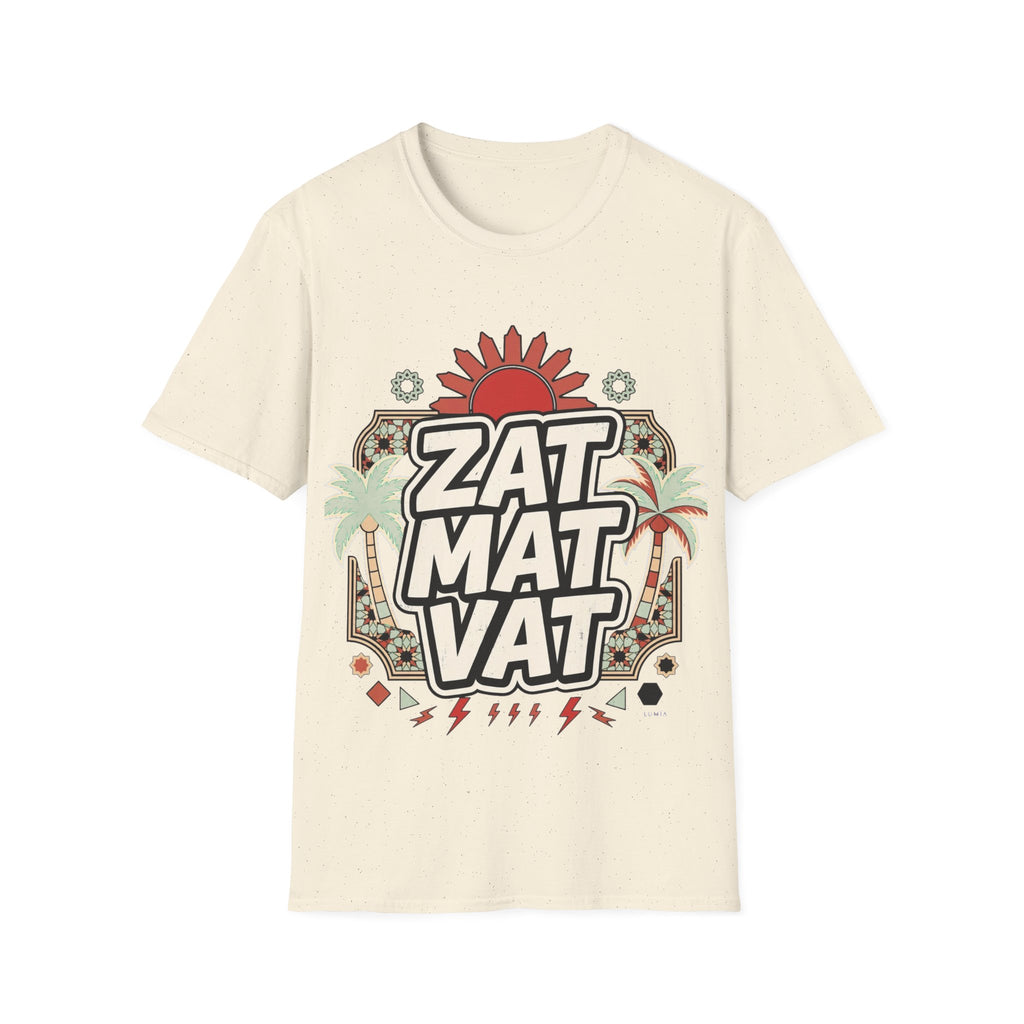 ZAT MAT VAT Graphic T-Shirt — Retro Sun & Palm Beach Vibe Tee - LUMÏA
