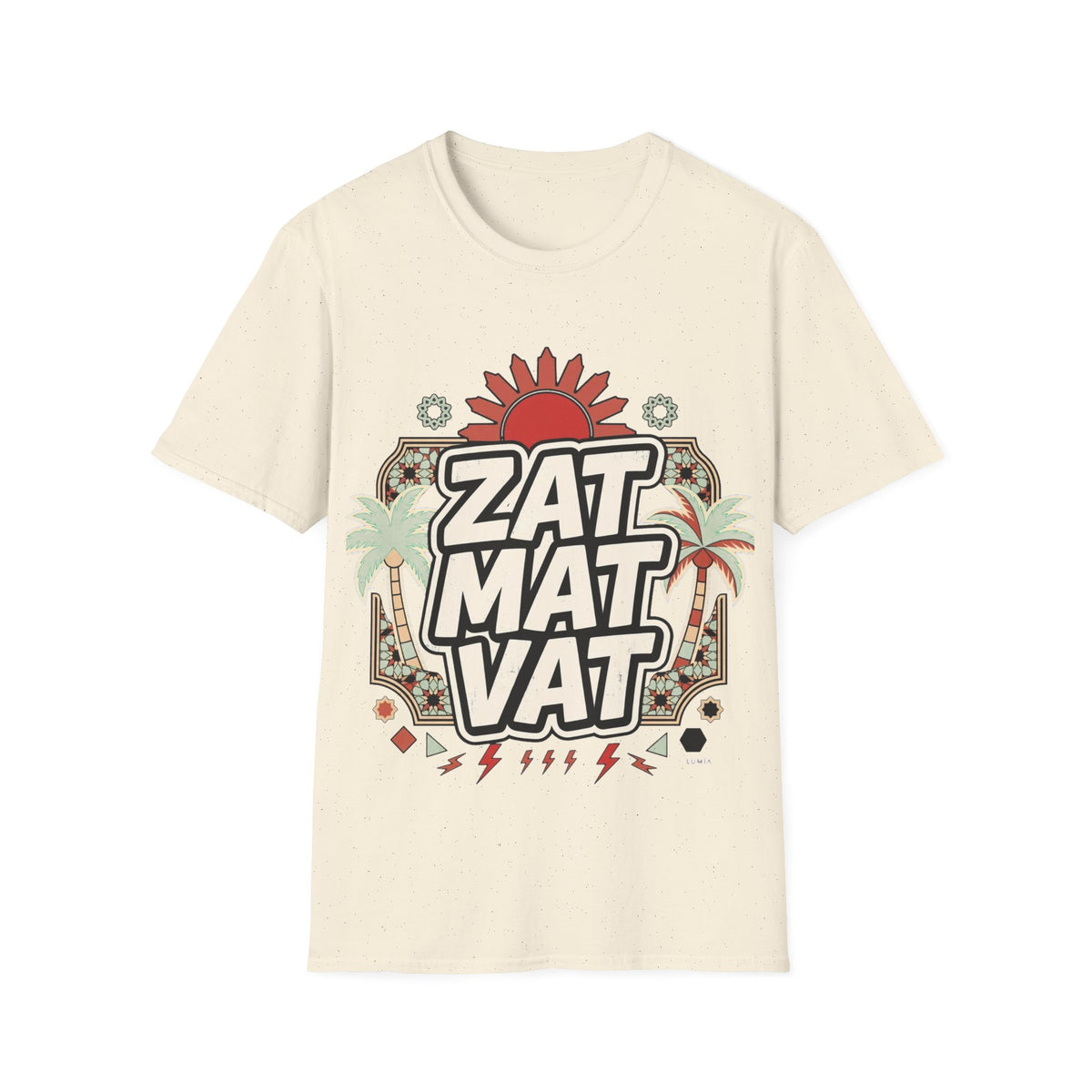 ZAT MAT VAT Graphic T-Shirt — Retro Sun & Palm Beach Vibe Tee - LUMÏA