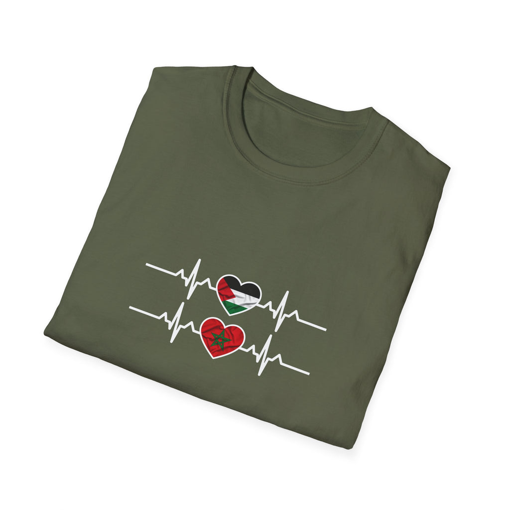 T-shirt Battement de cœur Maroc Palestine - LUMÏA