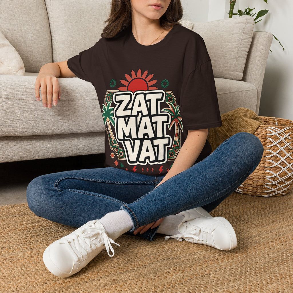 ZAT MAT VAT Graphic T-Shirt — Retro Sun & Palm Beach Vibe Tee - LUMÏA