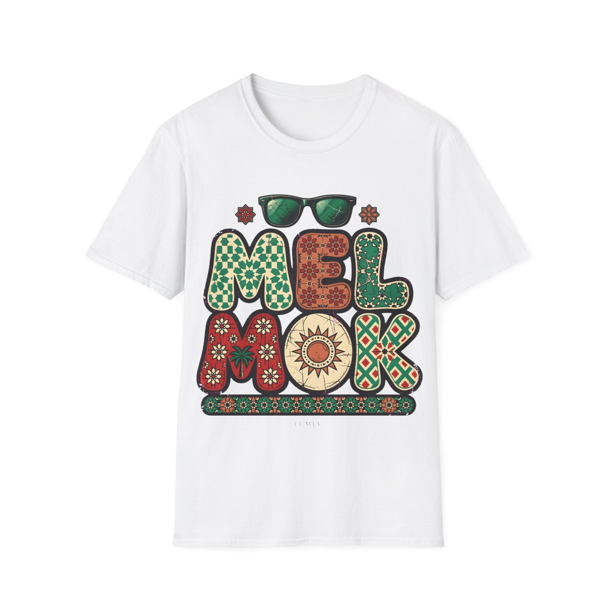 Mel Mosaic Floral Graphic T‑Shirt — Retro Sunglasses Hippie Vibe