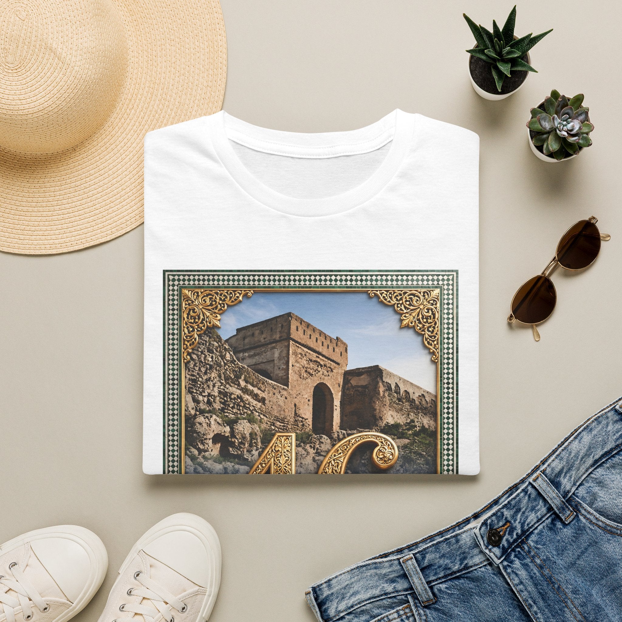 46 Meknès Ramparts T-Shirt — Moroccan Ancient Walls Graphic Tee - LUMÏA