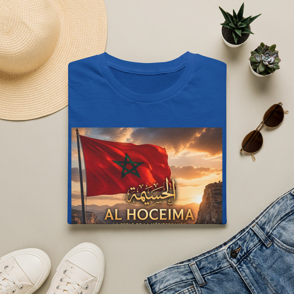 Al Hoceima Flag T-Shirt — Moroccan City Sunset Tee - LUMÏA
