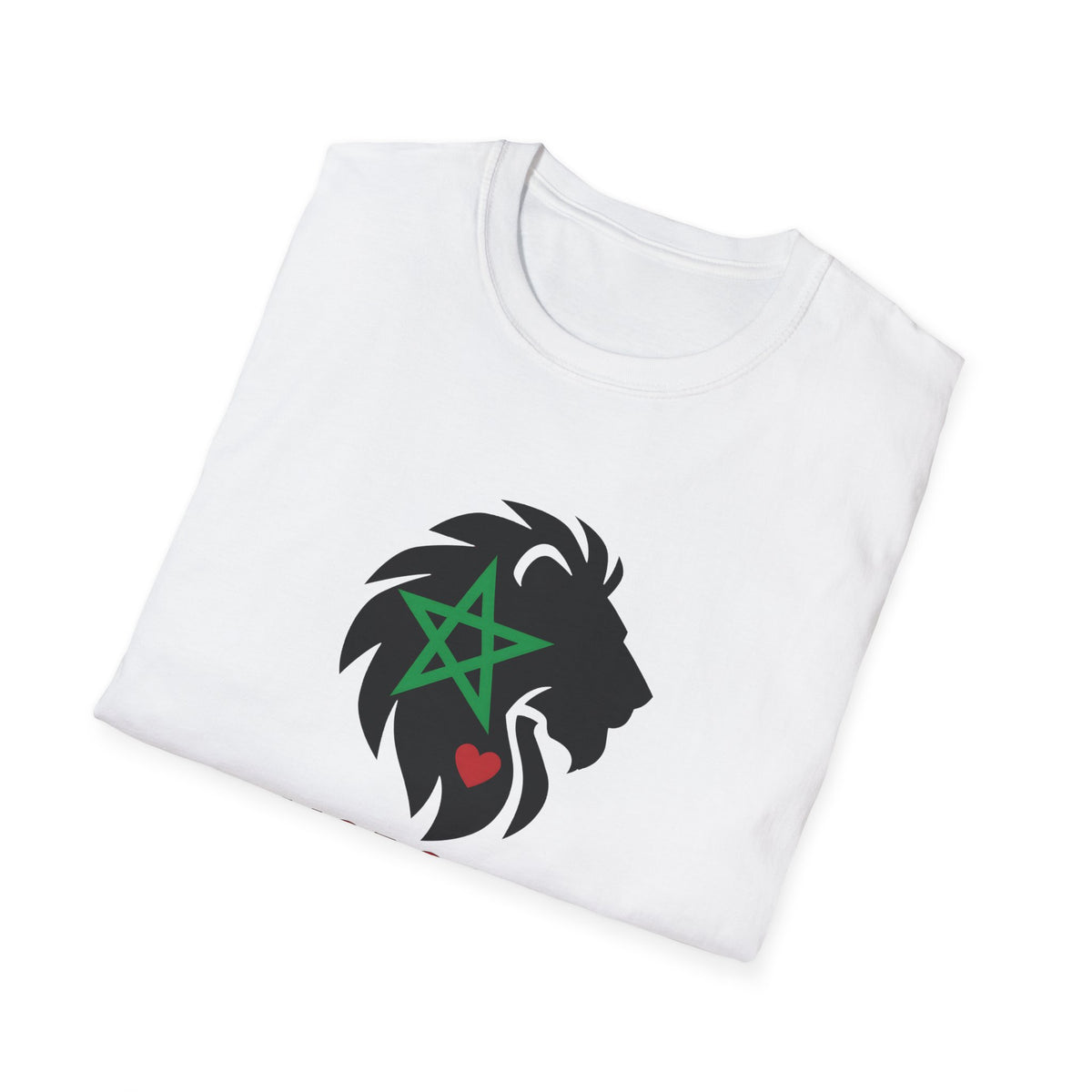 T-shirt Lion du Maroc – Étoile verte et cœur rouge - LUMÏA