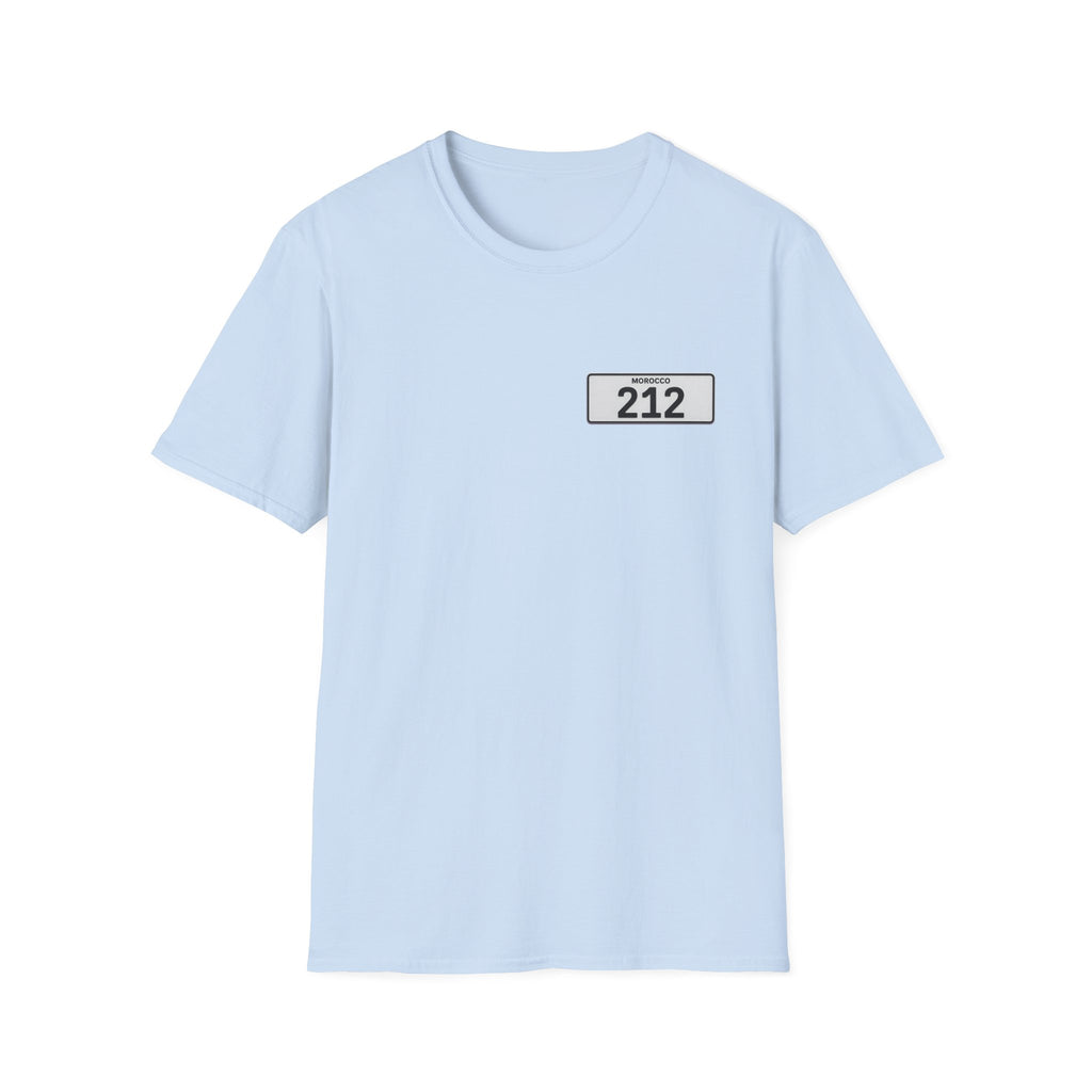 T-Shirt — Morocco 212 Minimal License Plate Design