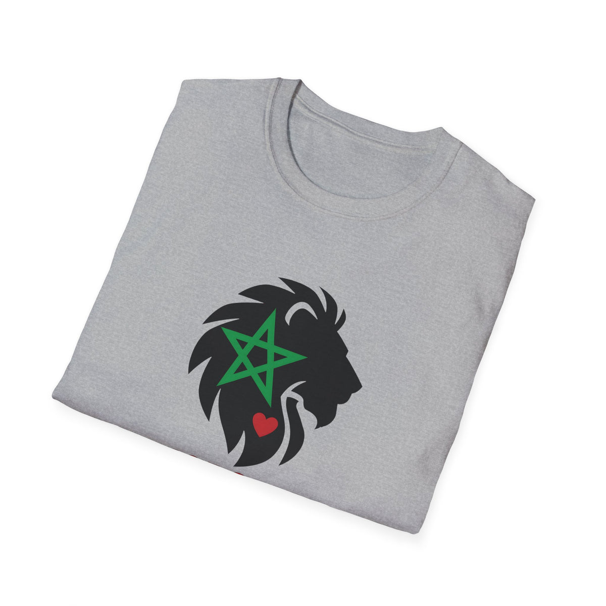 T-shirt Lion du Maroc – Étoile verte et cœur rouge - LUMÏA