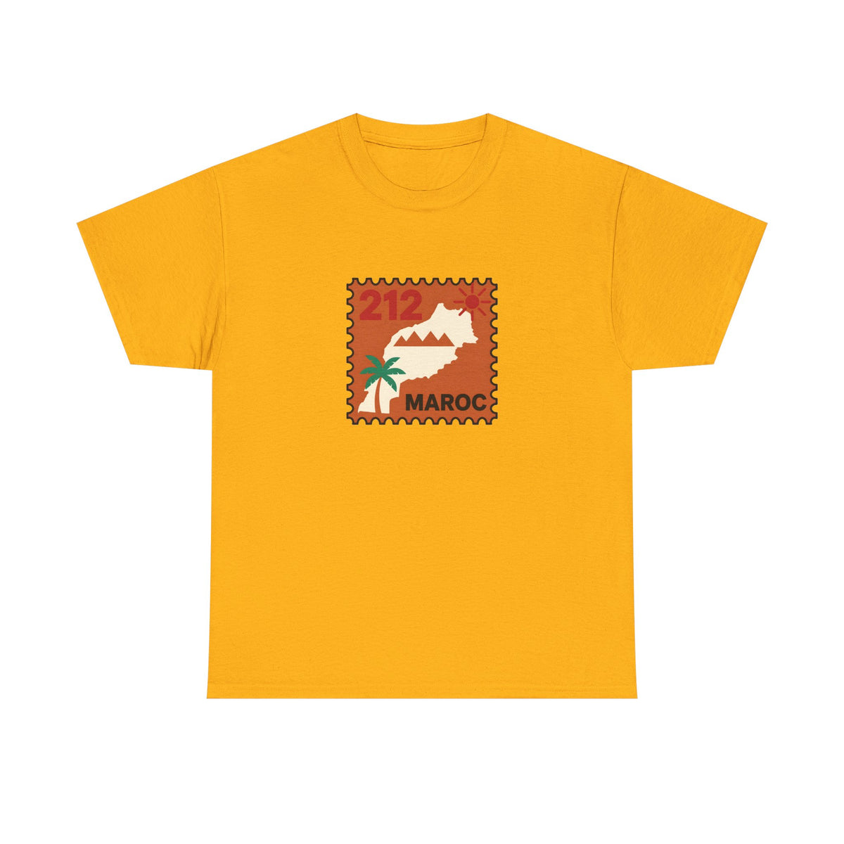 T-shirt Timbre Maroc 212 — Style voyage vintage - LUMÏA