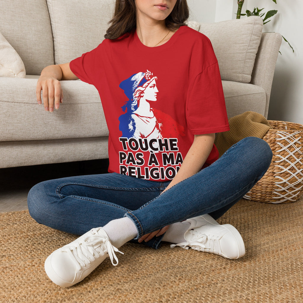 T-shirt graphique — Marianne française « Touche pas à ma religion »