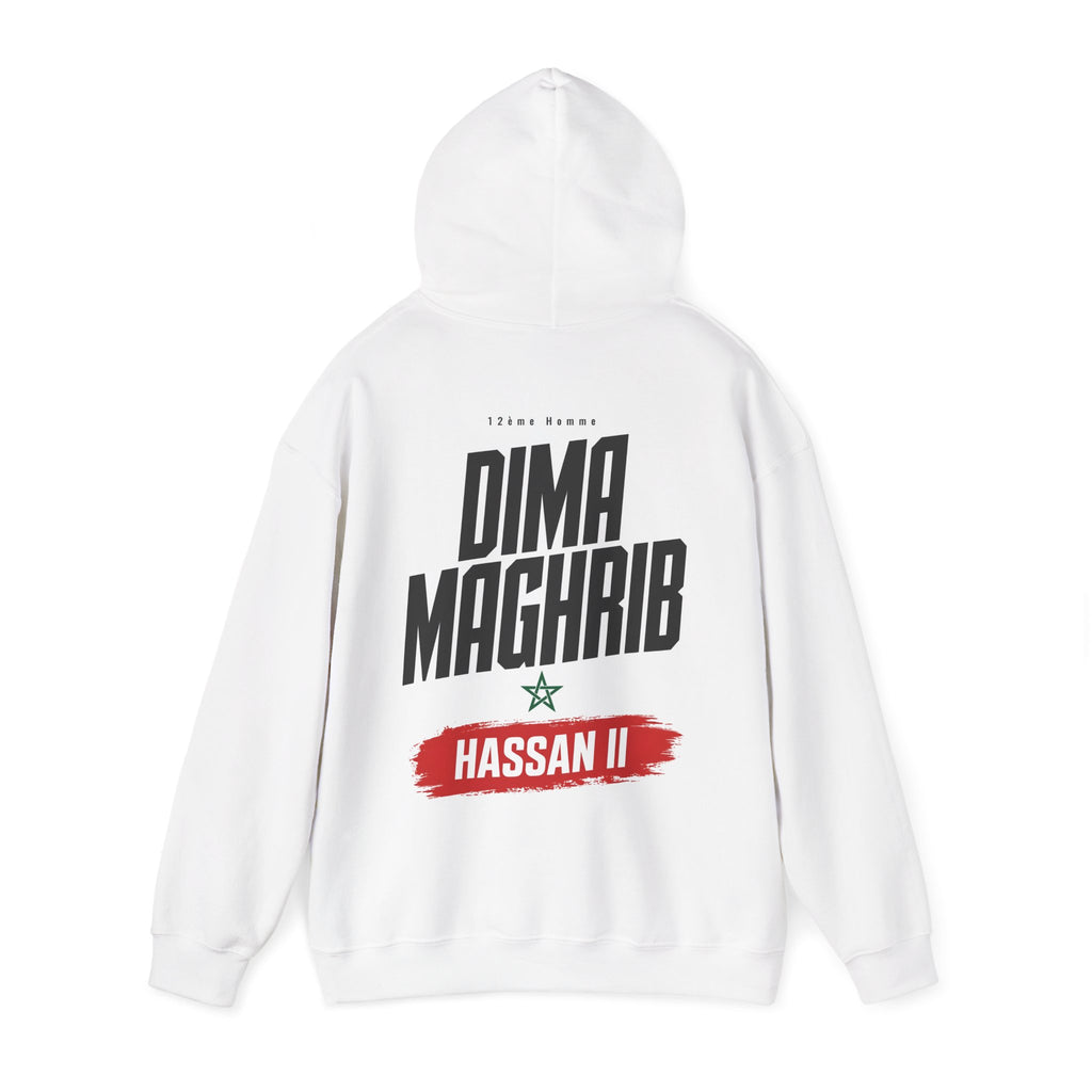 Dima Maghrib Hoodie — Hassan II Morocco Graphic Pullover - LUMÏA