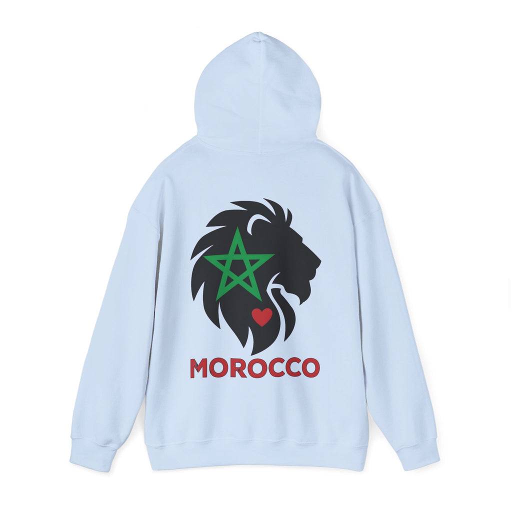 Sweat à capuche Lion du Maroc – Étoile verte et cœur rouge - LUMÏA