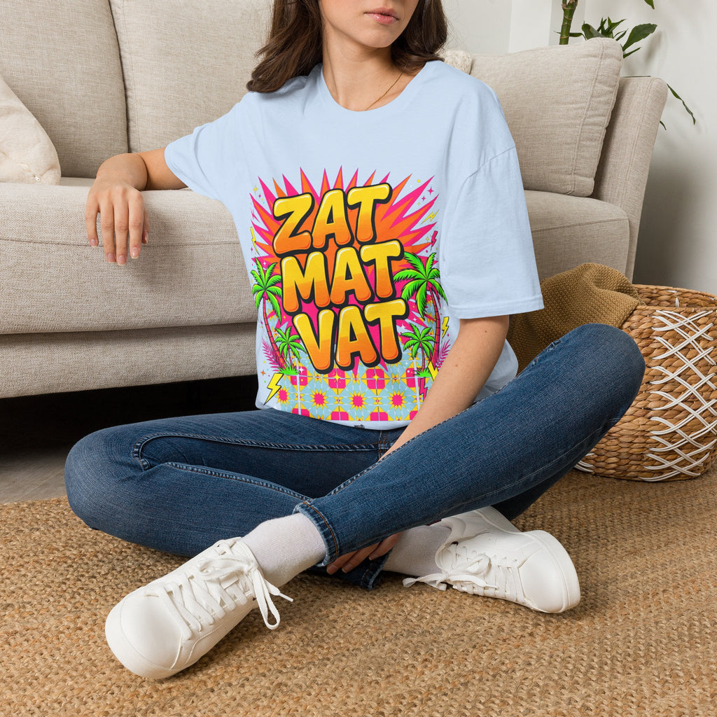 Zat Mat Vat Tropical Pop T-Shirt — Bright Hawaiian Graphic Tee - LUMÏA