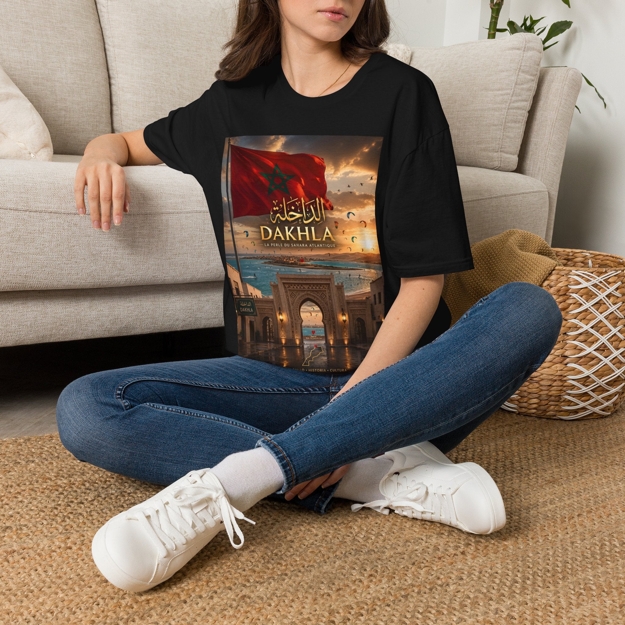 Dakhla Flag T-Shirt — Moroccan Dakhla Scenic Graphic Tee