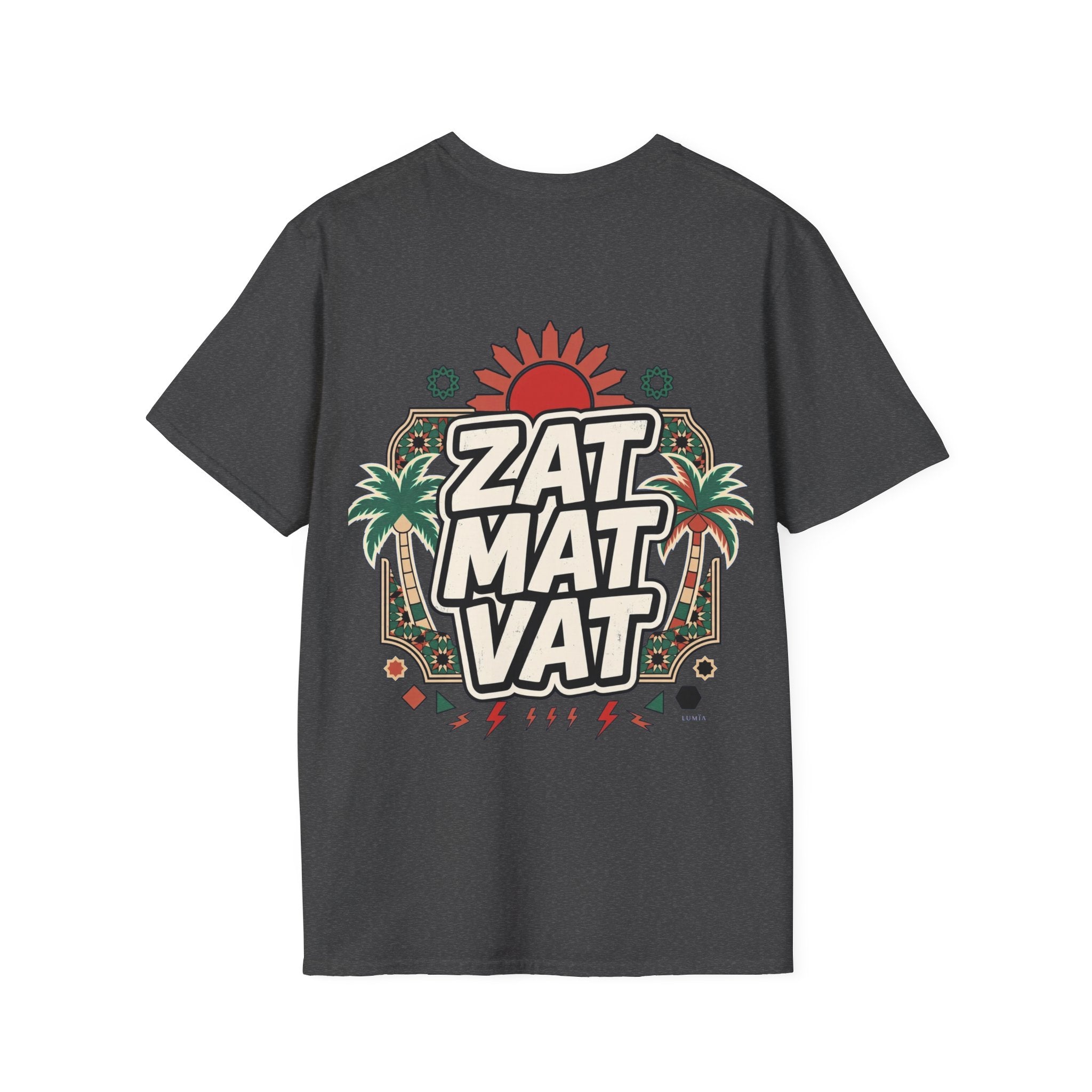 ZAT MAT VAT Graphic T-Shirt — Retro Sun & Palm Beach Vibe Tee - LUMÏA