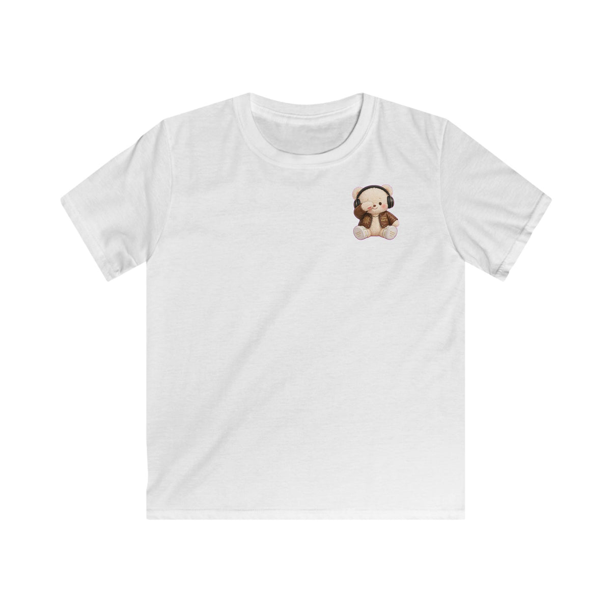 T-shirt enfant ours au casque audio