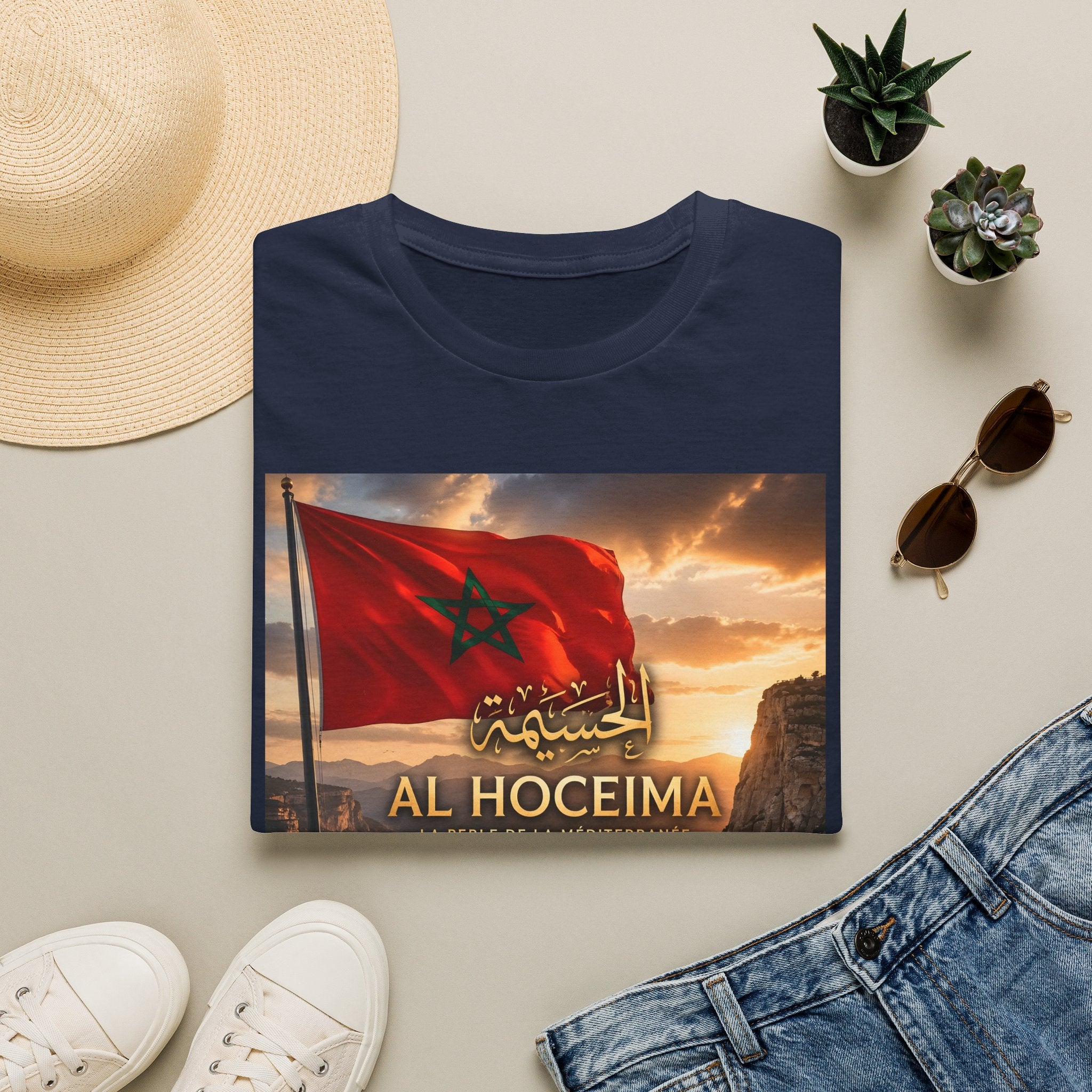 Al Hoceima Flag T-Shirt — Moroccan City Sunset Tee - LUMÏA