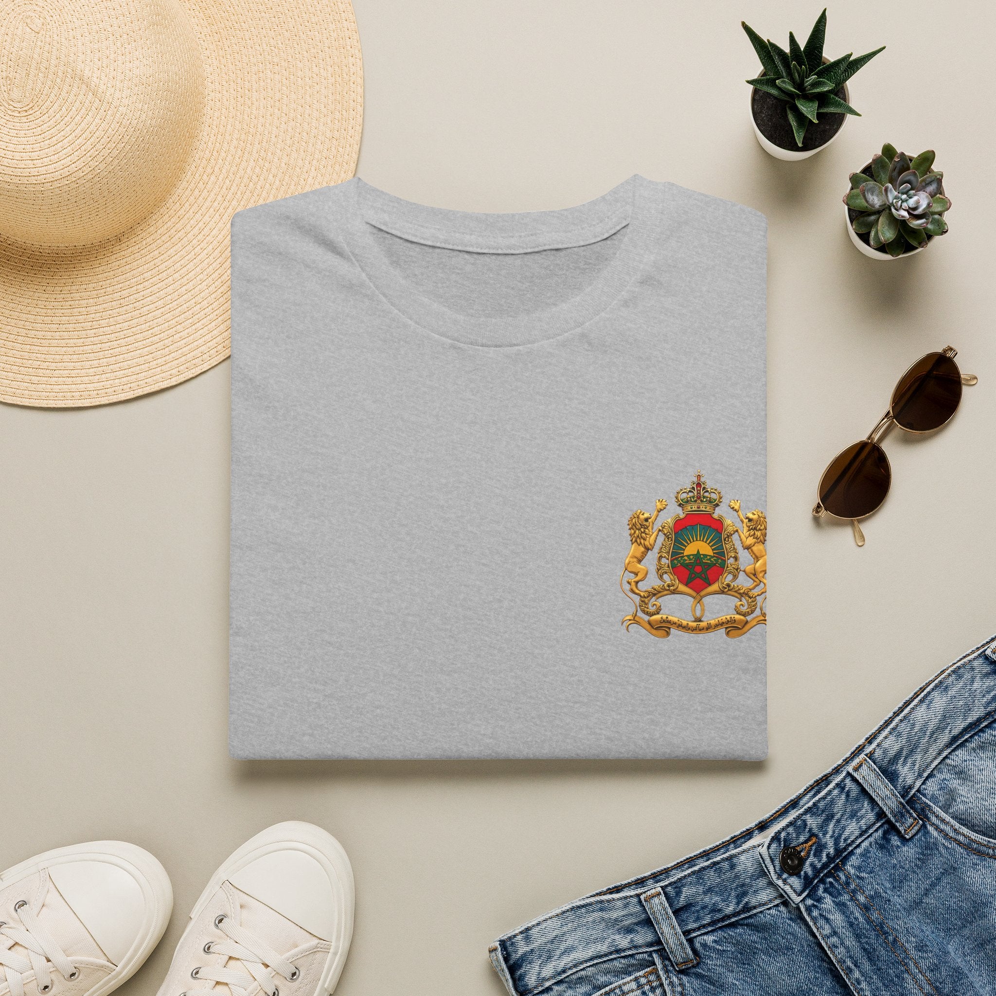 Morocco Coat of Arms Chest Emblem T-Shirt — Moroccan Crest Tee - LUMÏA