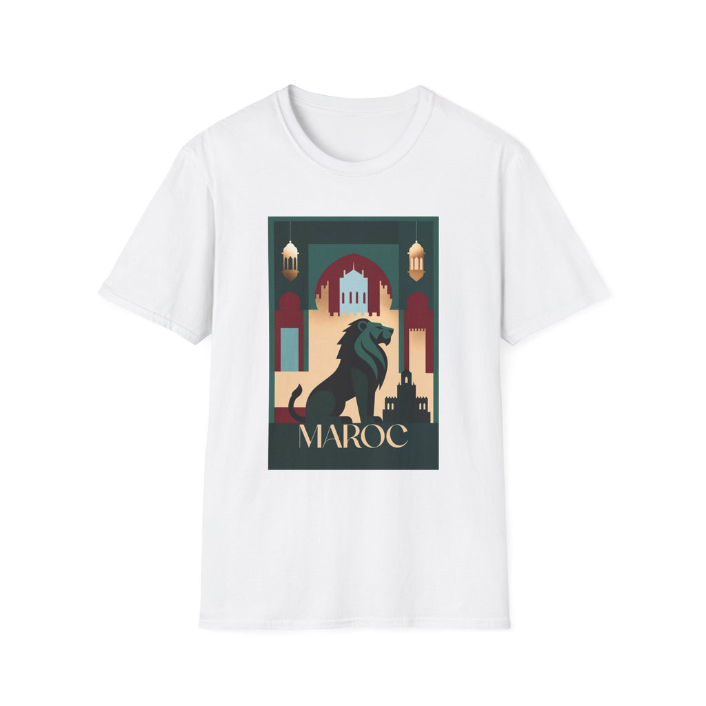 Morocco Travel Poster T-Shirt — Maroc Lion Retro Souvenir