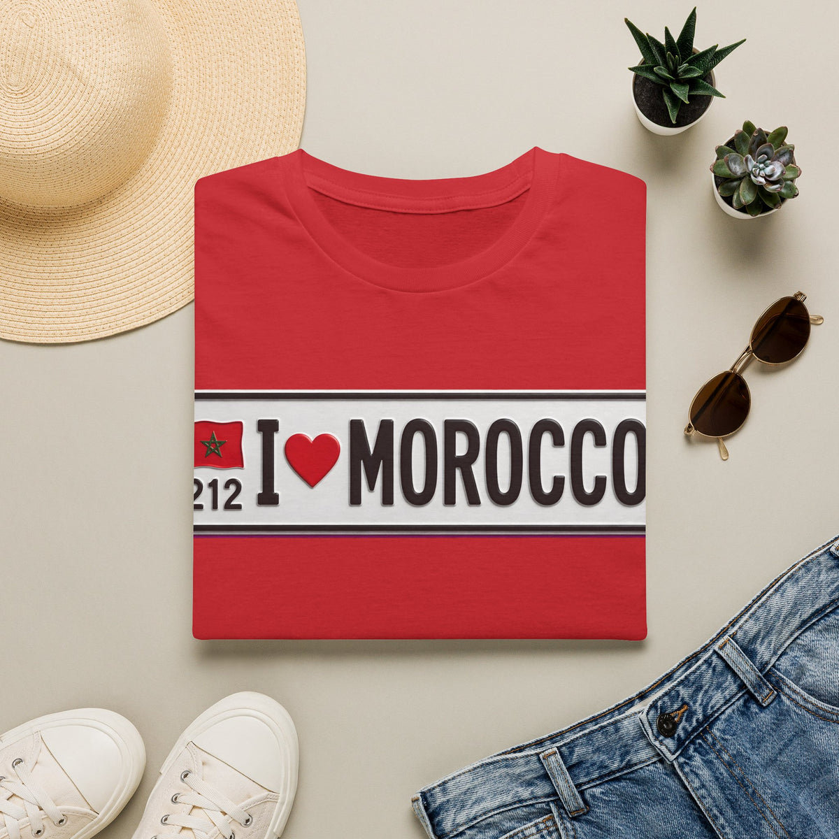 I Morocco T-Shirt — Passport Plate Travel Tee - LUMÏA