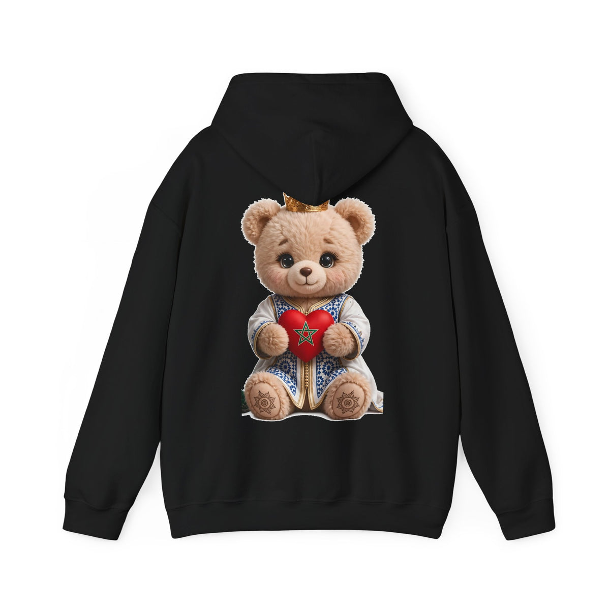Teddy Bear Hoodie — Cute Crowned Bear Holding Heart Pullover - LUMÏA