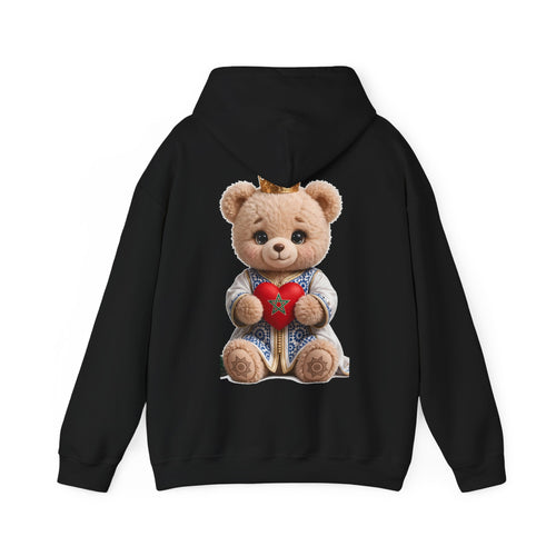 Teddy Bear Hoodie — Cute Crowned Bear Holding Heart Pullover - LUMÏA