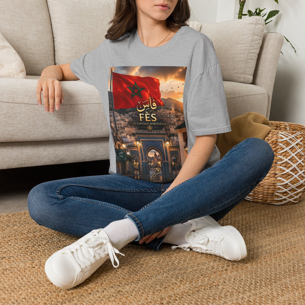 Fès Morocco Flag T-Shirt — Moroccan Fes Cityscape Tee