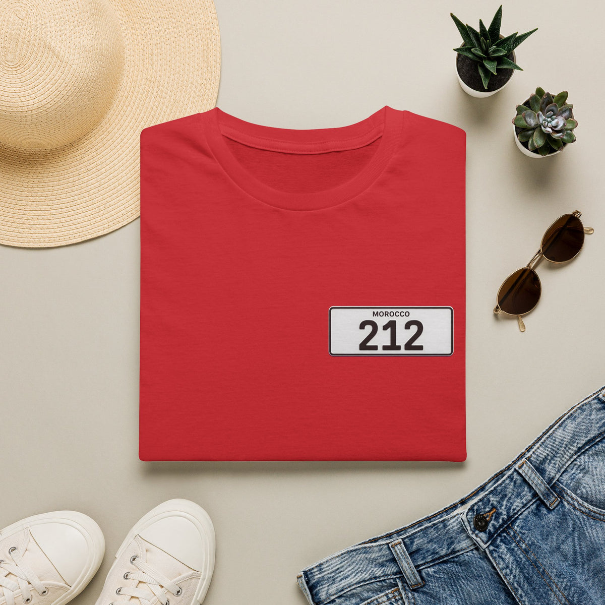 Morocco 212 License Plate T-Shirt — Minimal Vintage Auto Tee - LUMÏA