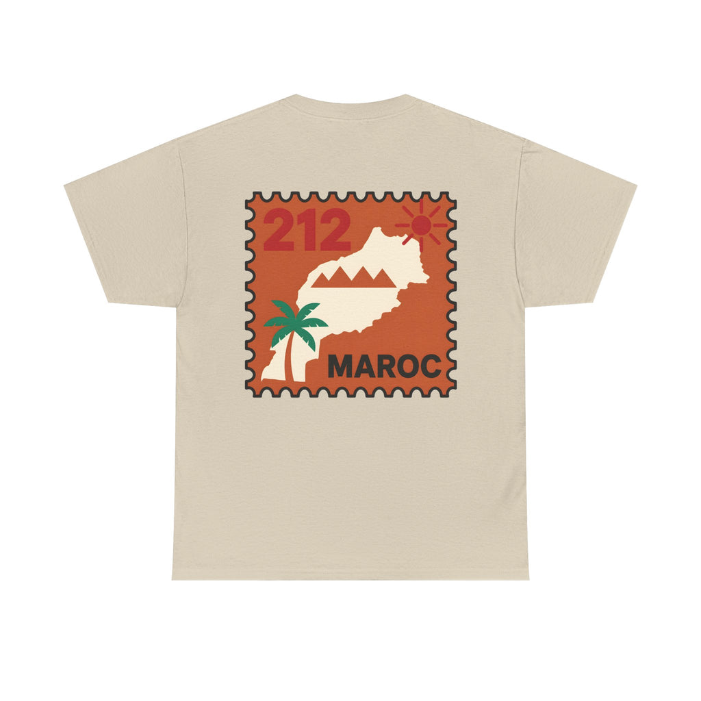 T-shirt Timbre Maroc 212 — Style voyage vintage