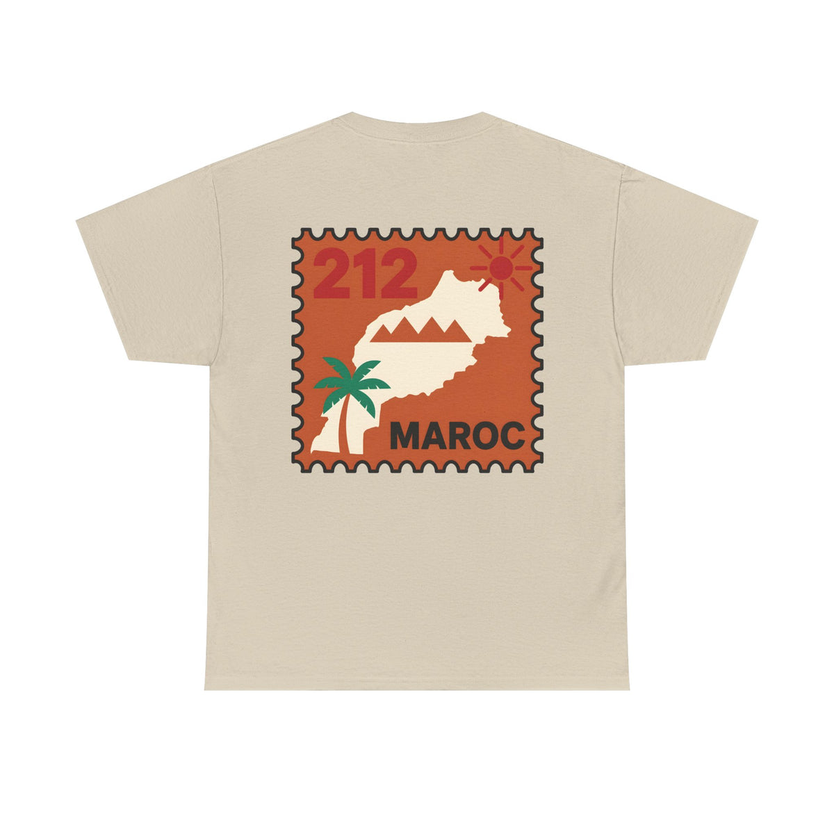 T-shirt Timbre Maroc 212 — Style voyage vintage