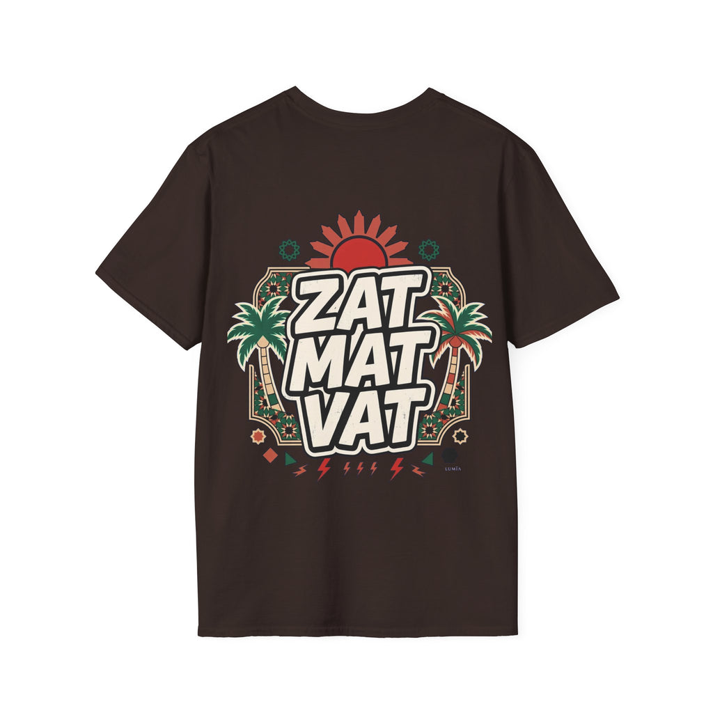 ZAT MAT VAT Graphic T-Shirt — Retro Sun & Palm Beach Vibe Tee - LUMÏA