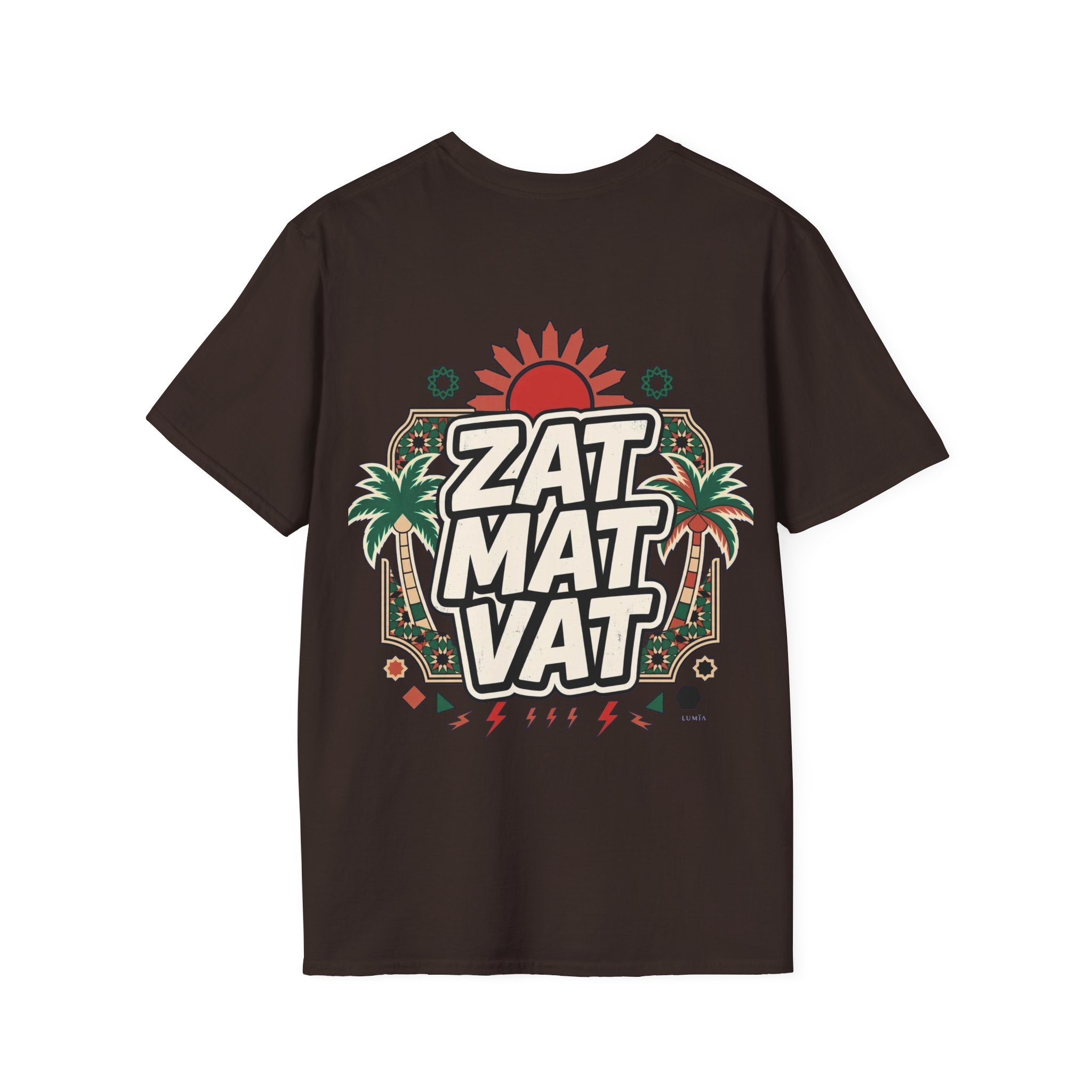 ZAT MAT VAT Graphic T-Shirt — Retro Sun & Palm Beach Vibe Tee - LUMÏA