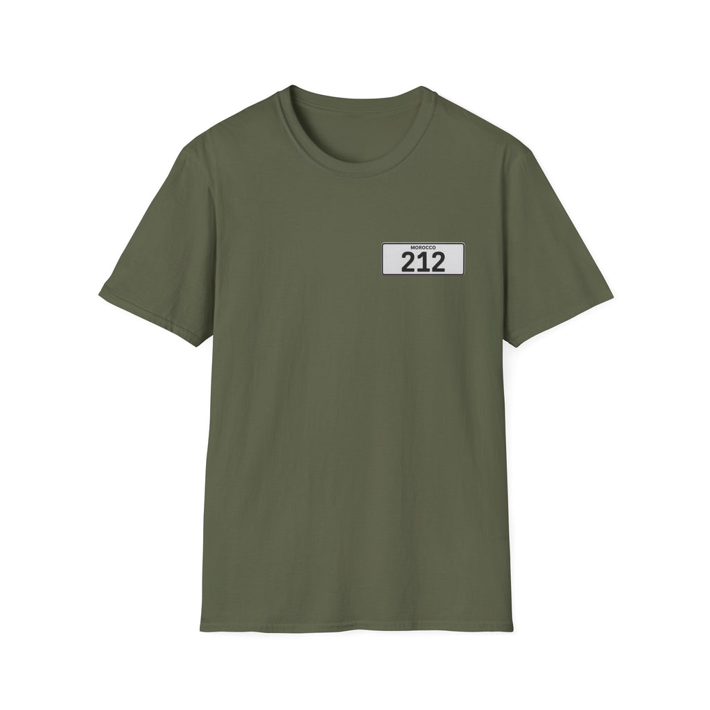 T-Shirt — Morocco 212 Minimal License Plate Design