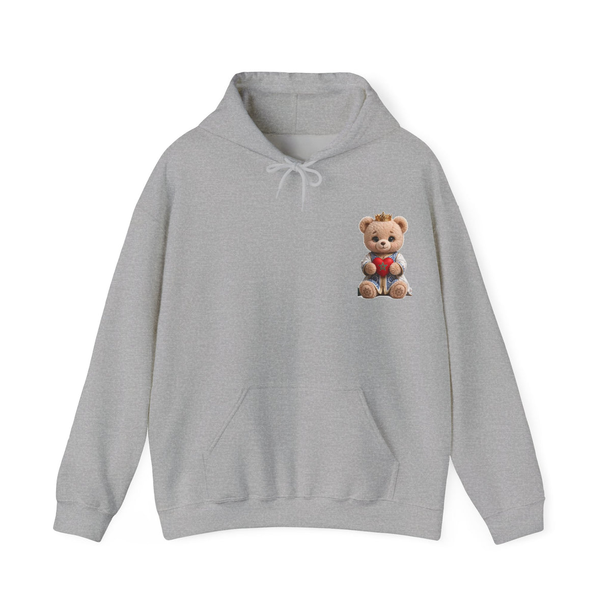 Teddy Bear Hoodie — Cute Crowned Bear Holding Heart Pullover - LUMÏA