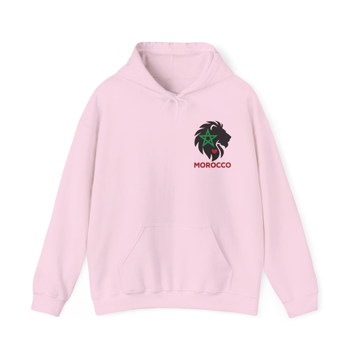 Sweat à capuche Lion du Maroc – Étoile verte et cœur rouge - LUMÏA