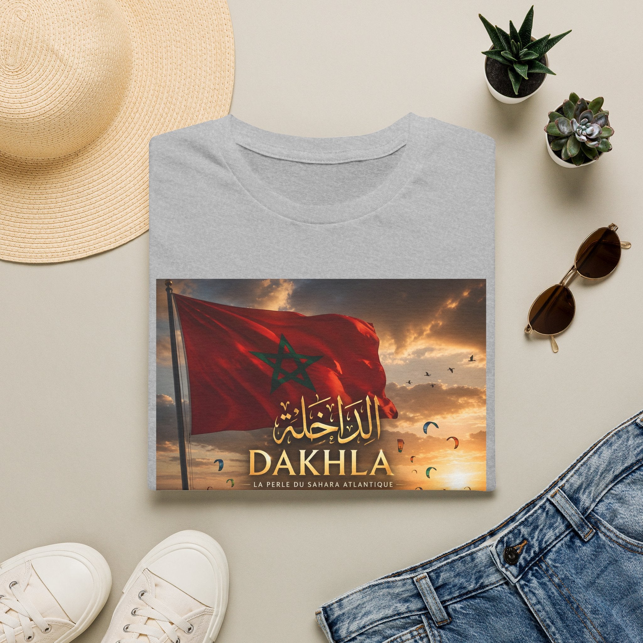 Dakhla Flag T-Shirt — Moroccan Dakhla Scenic Graphic Tee - LUMÏA