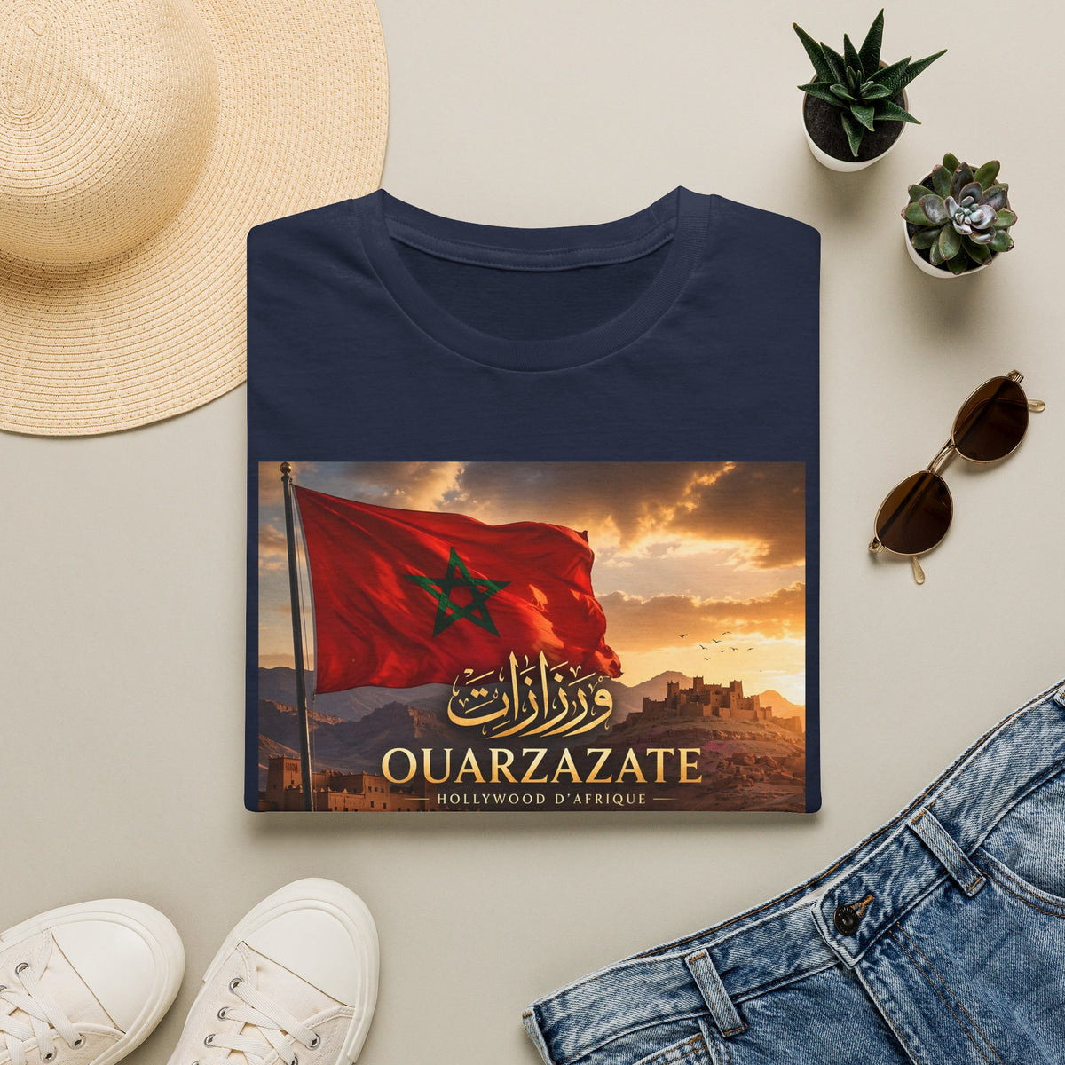 Ouarzazate T-Shirt — Hollywood d'Afrique Moroccan Flag Graphic Tee - LUMÏA