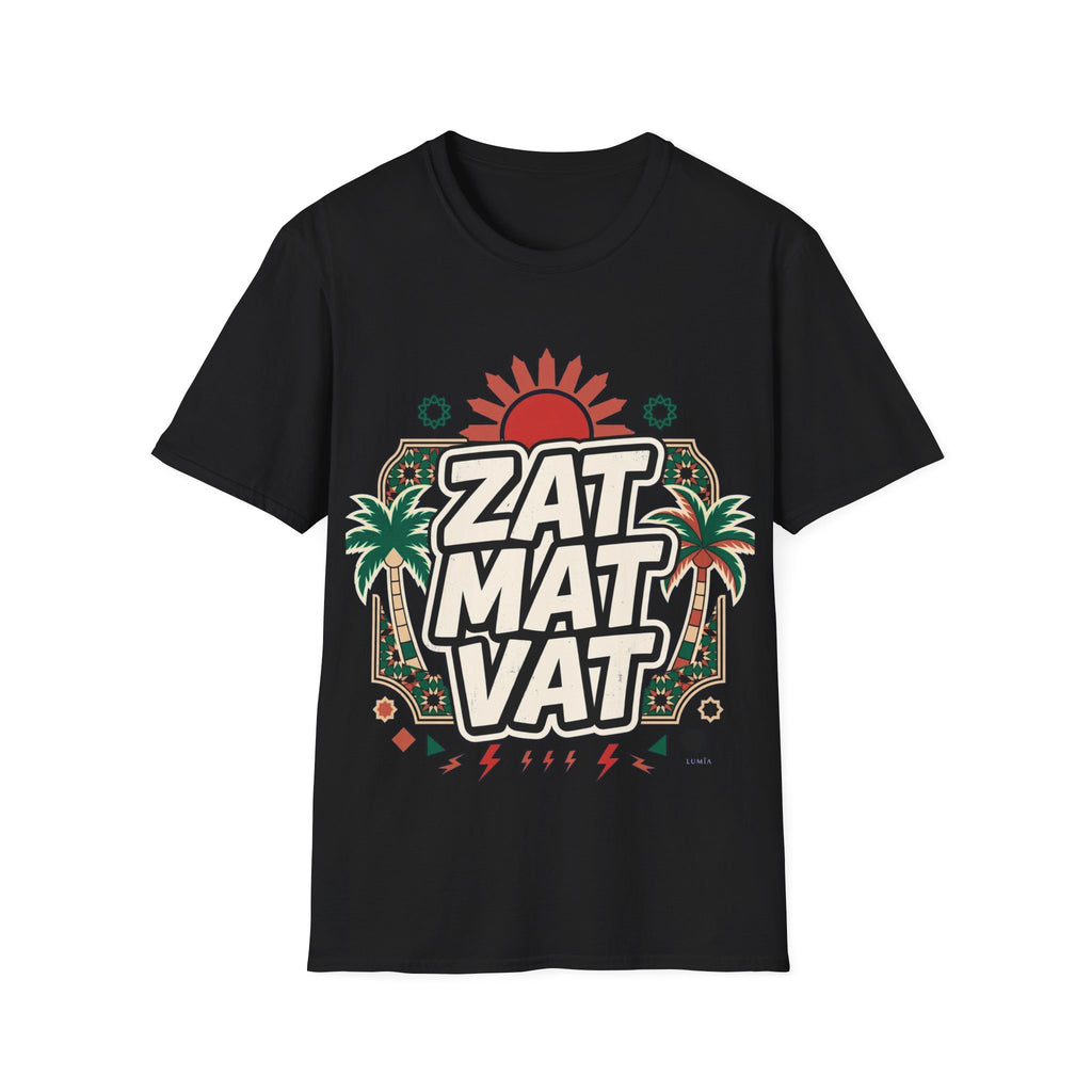 ZAT MAT VAT Graphic T-Shirt — Retro Sun & Palm Beach Vibe Tee - LUMÏA
