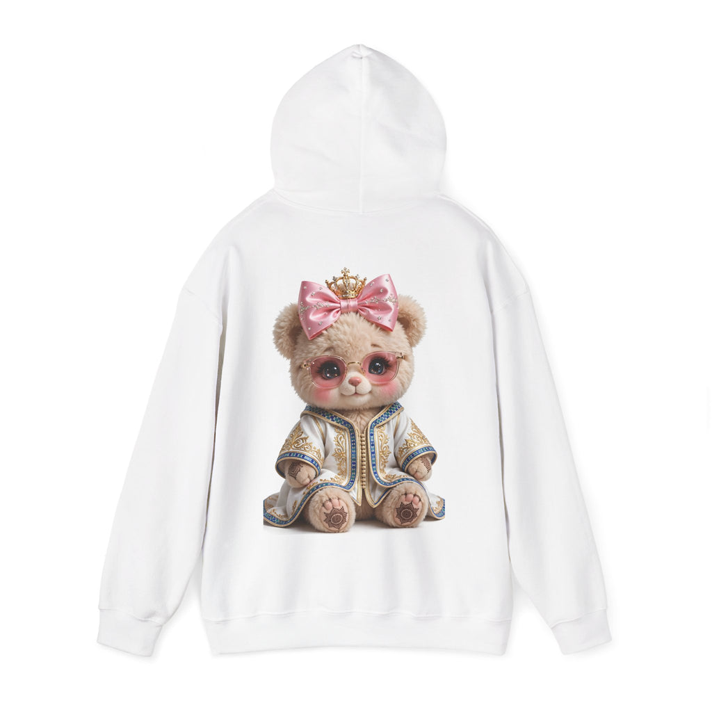 Cute Teddy Bear Hoodie — Floral Bow Plush Back Print - LUMÏA