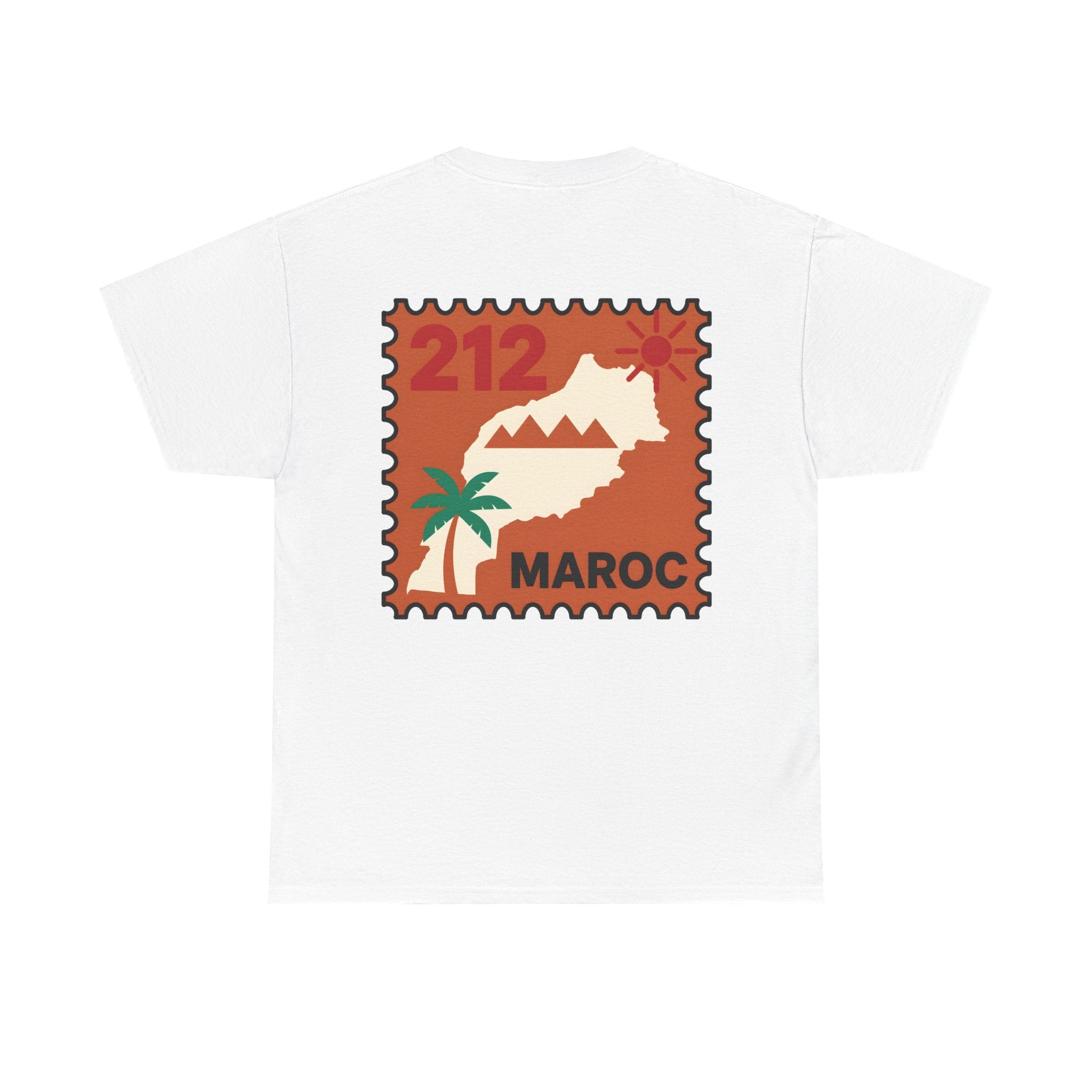 T-shirt Timbre Maroc 212 — Style voyage vintage
