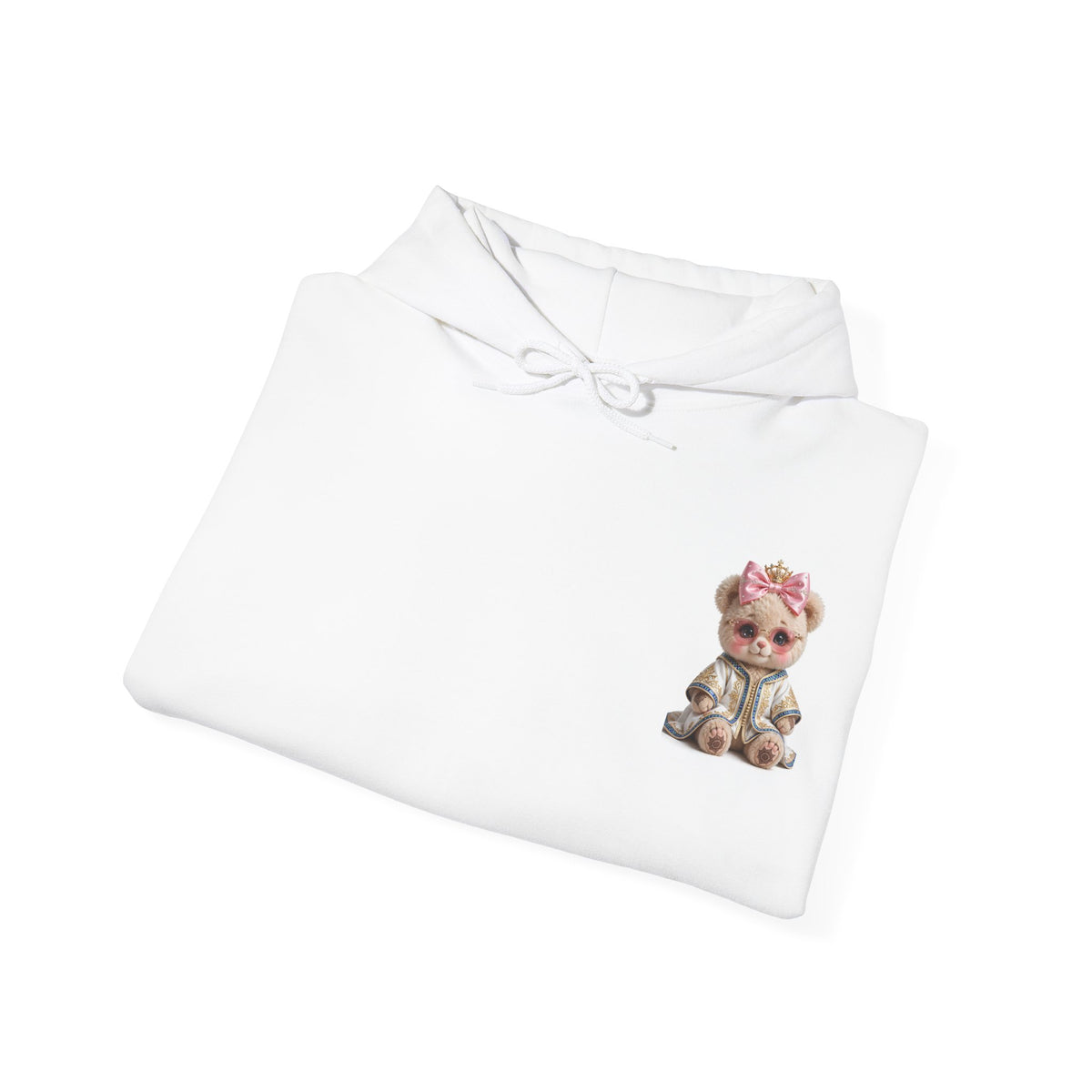 Cute Teddy Bear Hoodie — Floral Bow Plush Back Print - LUMÏA