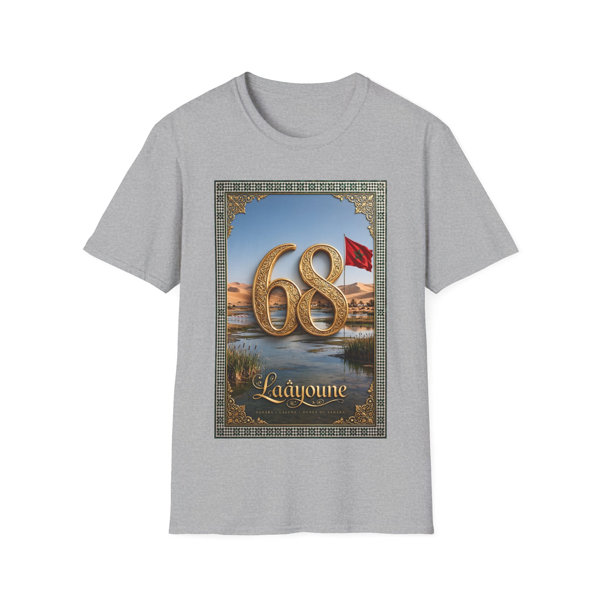 68 Laayoune Graphic T-Shirt — Moroccan Sahara Retro Desert Flag Design