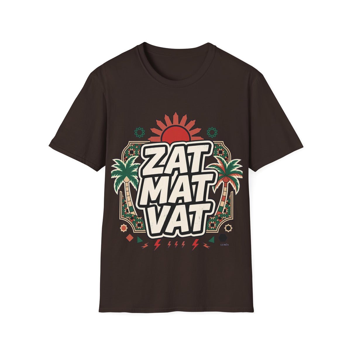 ZAT MAT VAT Graphic T-Shirt — Retro Sun & Palm Beach Vibe Tee - LUMÏA