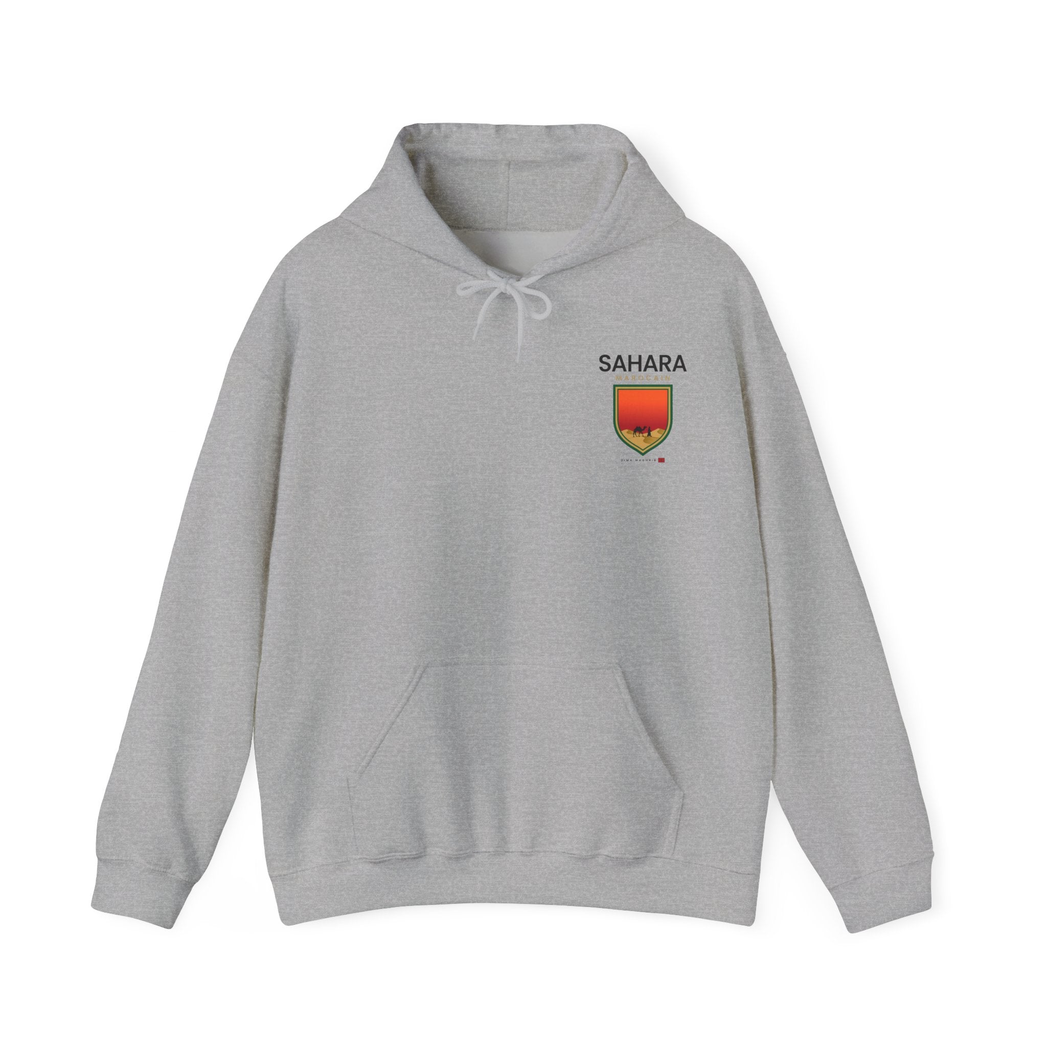 Sahara Marocain Hoodie — Desert Crest Graphic Pullover - LUMÏA