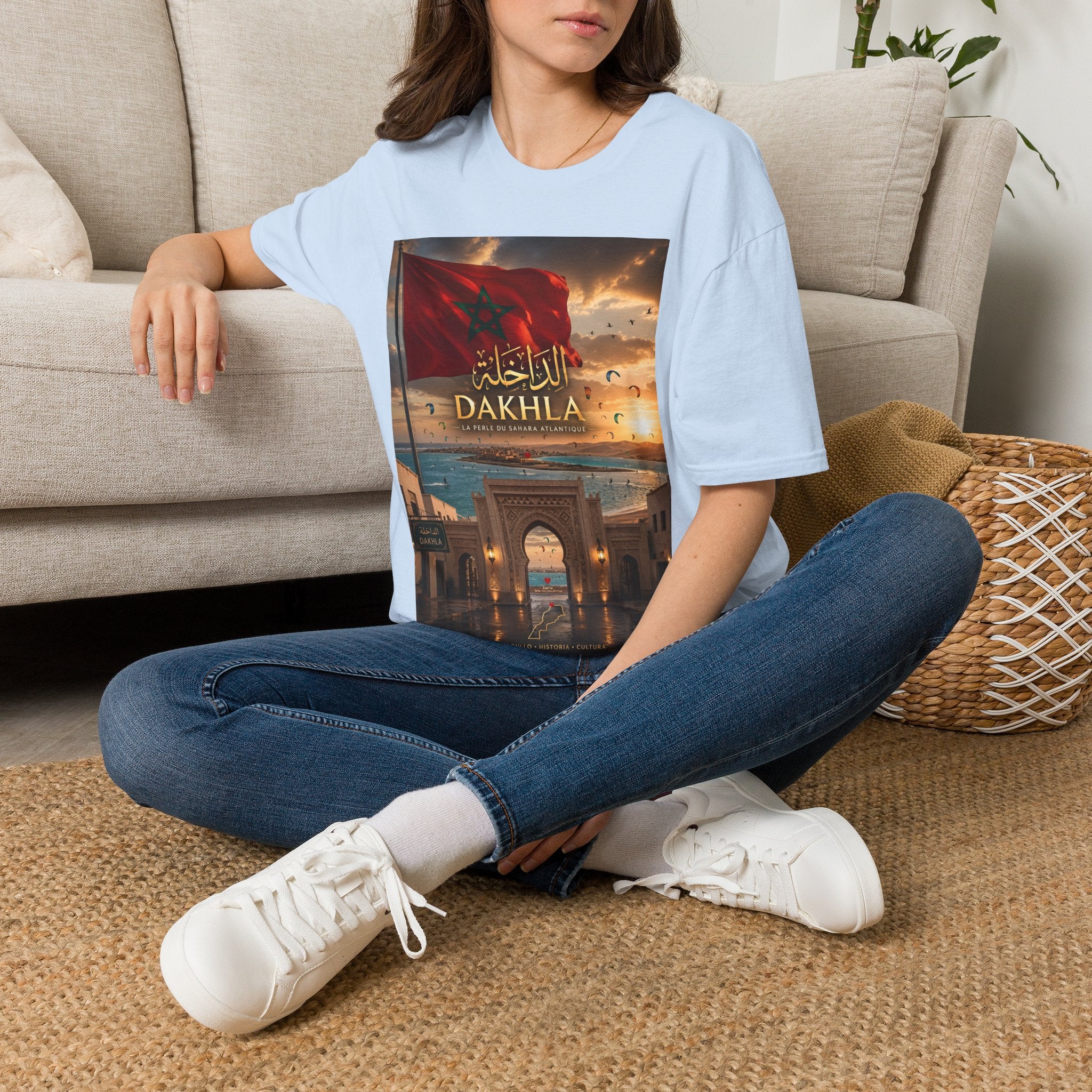 Dakhla Flag T-Shirt — Moroccan Dakhla Scenic Graphic Tee