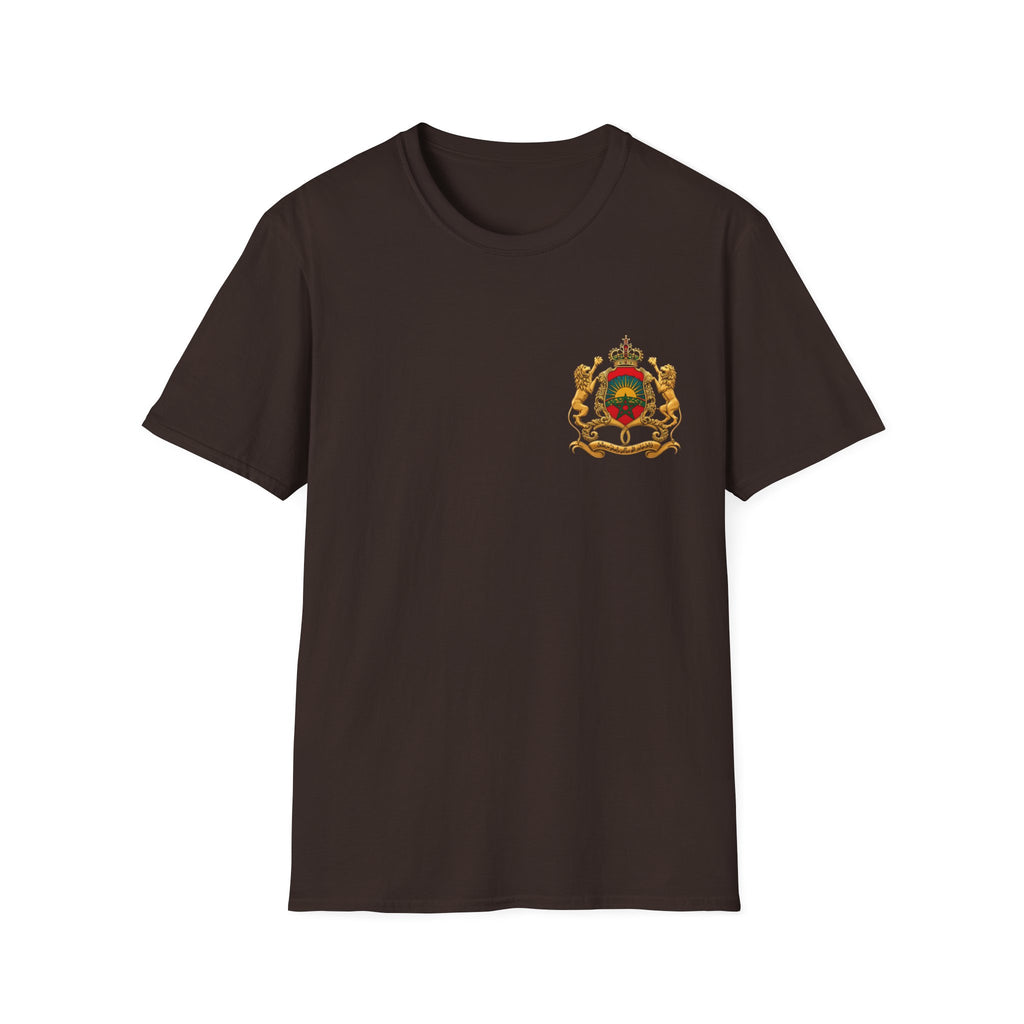Moroccan Coat of Arms Chest T‑Shirt — Vintage Morocco Crest Tee
