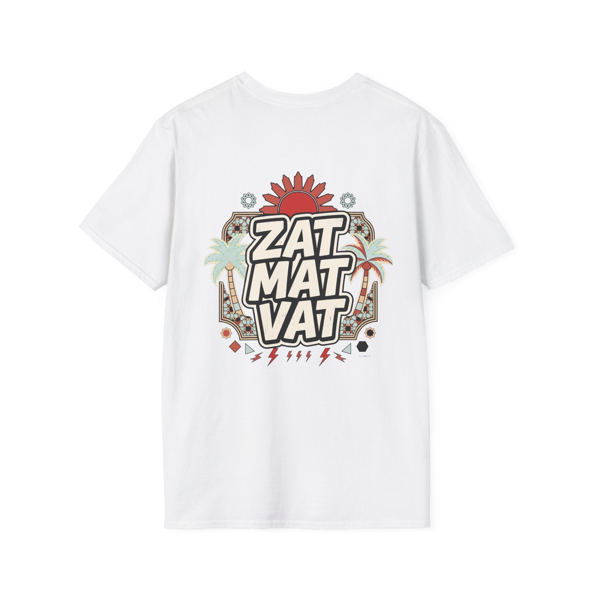 ZAT MAT VAT Graphic T-Shirt — Retro Sun & Palm Beach Vibe Tee